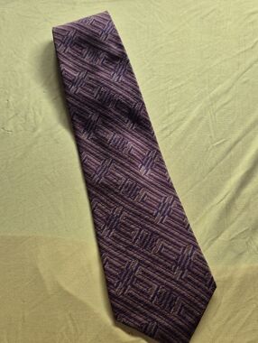 Calvin Klein Purple Geometric Silk-Blend Tie
